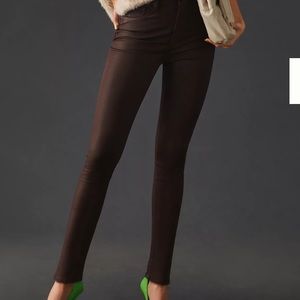Joe’s Jeans || Charlie high rise coated skinny jeans in dark coco brown